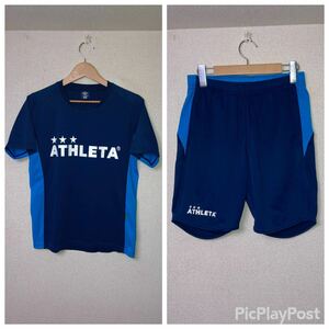 ATHLETA Gallery-2 アスレタ ギャラリー2 上下セットアップ　ドライ　プラクティス　シャツ　ハーフパンツ ネイビー　ブルー Mサイズ