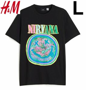 新品 H&M × ニルヴァーナ NIRVANA マルチカラー Tシャツ L
