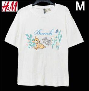 新品 H&M × Disney コラボ バンビ Tシャツ M