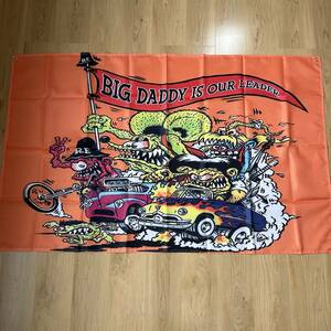 RAT FINK U＿A192 90×150 フラッグ　ラットフィンク バナー ガレージ雑貨 旗 ホットロ-ド キャラクター インテリア アメリカン雑貨 USA 