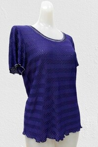 r1_7066k ★定形外 配送★ 美品 イタリア製 MISSONI ミッソーニ フレアスリーブ 半袖 カットソー サイズ44(M)