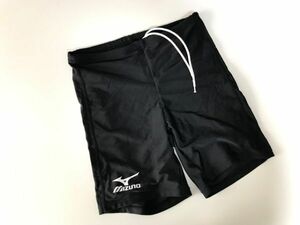 r1_0168y ★定形外 配送★ 極美品 ミズノ mizuno 85UA-750 光沢ブラック 男子競泳水着 水泳 練習 ハーフスパッツ型 M