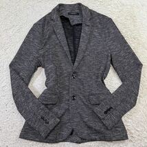 ザラ【人気の一着】ZARA テーラードジャケット　総柄　ストレッチ　グレー　M_画像2