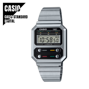 CASIO STANDARD カシオ スタンダード デジタル メタルバンド A100WE-1A 腕時計 CASIO専用ケース付き メンズ ★新品 メール便送料無料