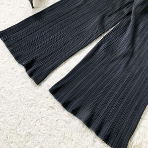 【極美品】PLEATS PLEASE ISSEY MIYAKE プリーツプリーズ イッセイミヤケ ワイドパンツ サイズ5 XXL ブラック 黒 大きいサイズ 長ズボンの画像3