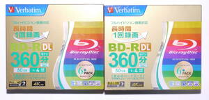 Verbatim BD-R DL 6PACK 50GB(片面2層) VBR260YG6VTO　2個　新品未使用品