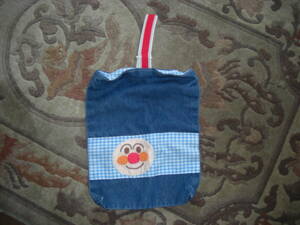  handmade Anpanman small sack reversible size 28cmX21cm health 