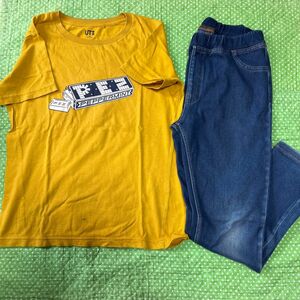 【2点セット】サイズ130 半袖カットソー　Tシャツ レギンスパンツ