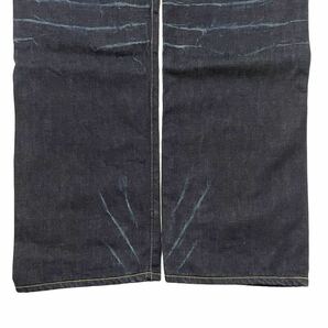 漢の1着 濃紺 濃濃Levi’s 501XX W36 日本製 ストレート メンズ ジーパン 55501デニム 赤耳 紙パッチ 均等V セルビッチ フルレングスの画像7