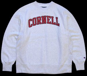 ★00s メキシコ製 Championチャンピオン CORNELL リバースウィーブ スウェット 杢ライトグレー M★オールド カレッジ オーバーサイズ