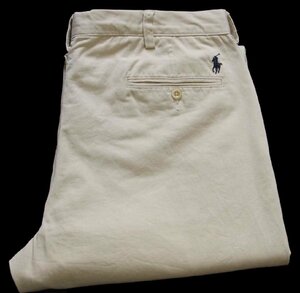 ★00s ポロ ラルフローレン PRESTON PANT コットン チノパン ライトカーキ w36★251 オールド クラシック トラウザーズ ロゴ刺繍