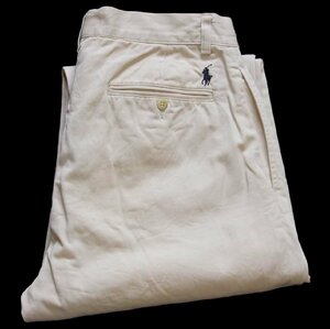 ★00s ポロ ラルフローレン ETHAN PANT ツータック コットン チノパン アイボリー w32 L30★245 オールド クラシック トラウザーズ