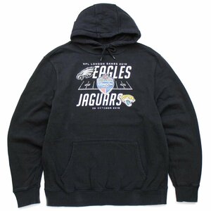 ★NFL LONDON GAMES 2018 EAGLES JAGUARS スウェットパーカー 黒 2XL★特大 フーディー スポーツ アメフト オーバーサイズ ビッグサイズ