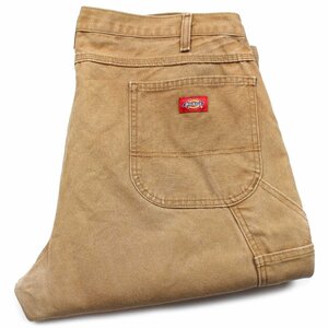 ★Dickiesディッキーズ ダック地 ペインターパンツ 茶 w40★オールド カーペンター ワーク フェード オーバーサイズ ビッグサイズ