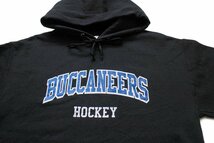 ★00s BUCCANEERS HOCKEY スウェットパーカー 黒 M★オールド フーディー アイスホッケー スポーツ ブラック_画像3