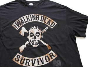 ★THE WALKING DEAD SURVIVOR ウォーキング デッド コットンTシャツ 黒 XL★ドラマ テレビ TWD ゾンビ オーバーサイズ ビッグサイズ