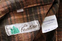 ★60s フランス製 La Forestiere チェック マチ付き コットン フランネル グランパシャツ 7★ビンテージ ユーロ プルオーバー ワンピース_画像4