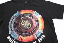 ★JEFF LYNNE'S ELO ALONE IN THE UNIVERSE TOUR HOLLYWOOD BOWL 2016 両面プリント コットン バンドTシャツ 黒 M★ツアー ロック_画像3