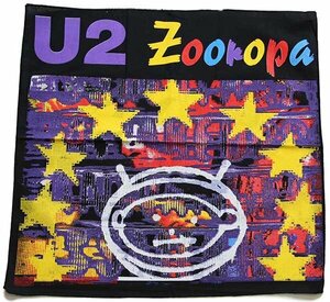 デッドストック★90s U2 Zooropa ズーロッパ バンダナ 黒★ビンテージ ユーツー ロック バンド ユーロ ヨーロッパ アート