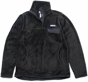 ★patagoniaパタゴニア RE-TOOLリツール POLARTEC フリース スナップT ブラック W-XS★10 アウトドア キャンプ プルオーバー