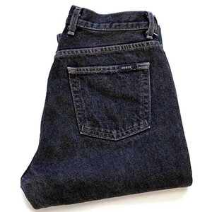 ★90s USA製 GUESSゲス JEANS ブラック デニムパンツ 先染め w29★オールド ビンテージ ジーンズ ストレート スリム ハイウエスト