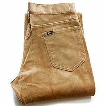 デッドストック★70s Leeリー Leens フレア ベロアパンツ 薄茶 w28★ビンテージ ジーンズ ブーツカット ユニセックス_画像1