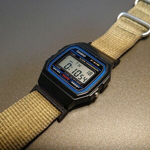 CASIO F-91W向け NATOベルト装着用アタッチメント 黒 20mm用 チプカシ