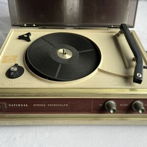 L-244 NATIONAL ナショナル ステレオ ラジオ レコードプレイヤー STEREO phonograph ヴィンテージ 昭和レトロ アンティーク 120サイズの画像2