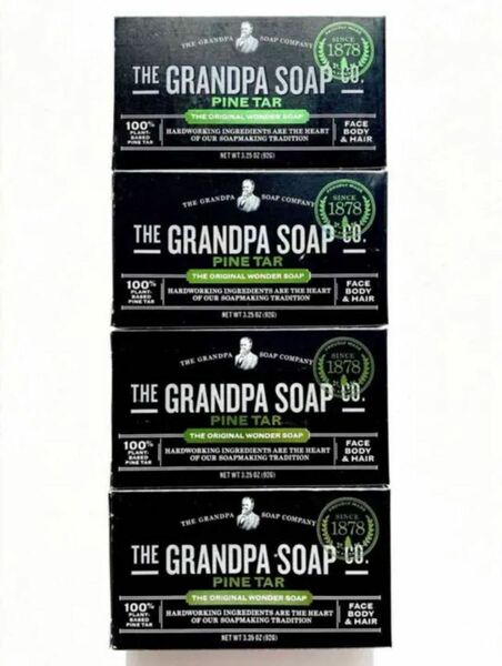 【新品未開封】Grandpa's Soap パインタールソープ 松ヤニ石鹸4個☆