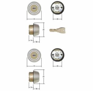 MIWA PSシリンダー 08 FESP / YTE1-J NX 1K2L DT42mm ブラック MIWA 子鍵　６本