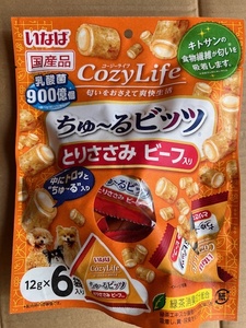 ●12g6P×9袋セット♪ 国産 いなば コージーライフ ちゅーるビッツ とりささみ ビーフ入り