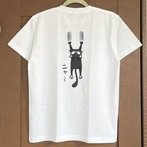 Tシャツ Sサイズ 猫 メンズ レディース ジュニア ネコ ねこ ティシャツ半袖Tシャツ ホワイト 