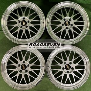 ★BBS LM LM440 ダイヤモンドシルバー×シルバーダイヤカット★19×8J +45 5H/112 ハブ径:約66.5mm 4本セット 中古アルミ★送料無料