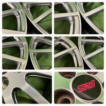 ★スバル レガシィ 純正 STI ENKEI製 18インチ ★18×7.5J +55 5H/100 ハブ径:約56mm 4本Set アルミホイール 中古 ★送料無料_画像10