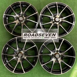 ☆Weds SPORT SA-10R☆15インチ☆15×5J+45/100/4Hハブ径約65㍉☆ウェッズスポーツ中古品☆センターキャップ腐食あり4本SET送料無料