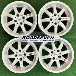 ☆無限NR RAYS製15インチ☆15×6.5J+45PCD100/4Hハブ径約55㍉☆中古ホイール劣化塗膜剥がれガリ傷等あり☆カラー白4本SET送料無料