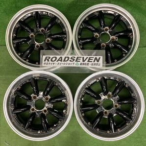 ☆ワタナベRS-8☆16インチTYPE E TYPE D 16×8J+38/16×7J+38/114.3/4Hハブ径約73㍉☆SSR☆中古アルミ2本歪みありジャンク品4本SET送料無料の画像1