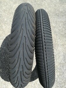 BRIDGESTONE ブリヂストン バトラックス W01R DUNLOP ダンロップ KR189 レーシングレイン中古前後タイヤセット 90/120-17インチ