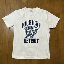 メンズM！ヒステリックグラマー 古着半袖ポケット付きTシャツ ヨレ感&古着加工 MICHIGAN DETROIT 68 両面プリント HYSTERIC GLAMOUR_画像2