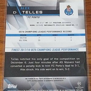 【ALEX TELLES】150枚限定 2019-20 Topps finest UEFA Champions League autograph 直筆サインカードの画像2