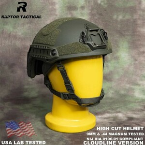 NIJ IIIA 3A 0106.01 Ops-Core FAST SX Mich bulletproof helmet 9mm/.44 OD color 