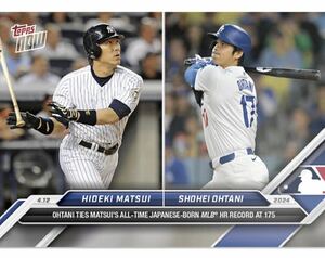 大谷翔平 Topps now 70 ドジャース サイン シリアルなし 松井秀喜 MLB通算 175号 OHTANI SHOHEI 日本人最多タイtoppsnow 