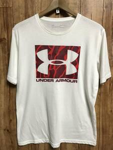 送無♪UNDER ARMOUR アンダーアーマー♪プリントTシャツ・ホワイト・MD