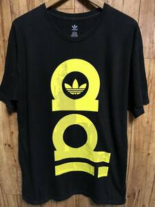 送無♪adidas アディダス♪プリントTシャツ・ブラック・L