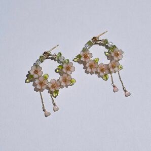 葉桜のピアス/イヤリング
