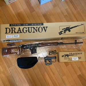 1円スタート KM企画　ドラグノフ　SVD エアコッキング式エアガン　ベラルーシ製実物スコープ付　木製ストック　木製ハンドガード