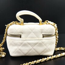 40927★1円スタート★CHANEL シャネル 極美品 31番台 マトラッセ バニティ ココマーク ミニ チェーンショルダーバッグ キャビアスキン_画像2