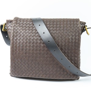 40831★1円スタート★BOTTEGAVENETA ボッテガヴェネタ 外極美品 イントレチャート 斜め掛けOK ショルダーバッグ ラムスキンの画像1