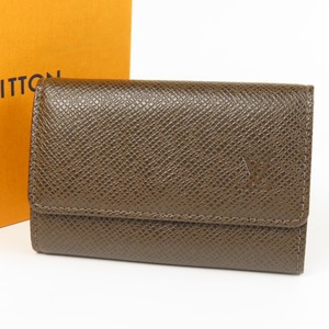 78196LOUIS VUITTON ルイヴィトン 新品同様美品 ミュルティクレ6 6連キーケース S金具 ヴィンテージ タイガ キーケース レザー グリズリ