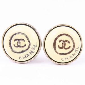 41035★1円スタート★CHANEL シャネル 丸型 ココマーク アクセサリー イヤリング GP アイボリー